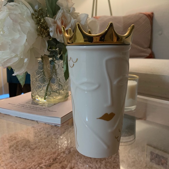 Starbucks Gold Crown Ceramic Travel Mug Tumbler - Picture 2 of 5